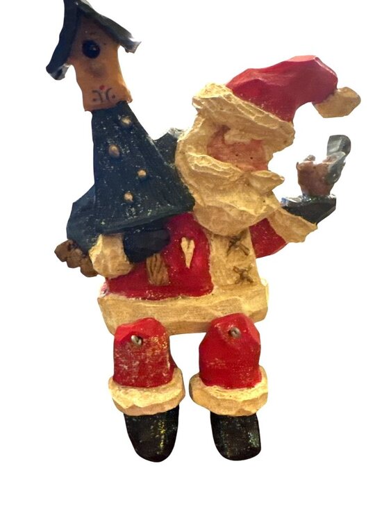Kurt S. Adler Other - Kurt S Adler Snowtown Sitting Santa With Bird Dangling Legs Shelf Sitter w/Box